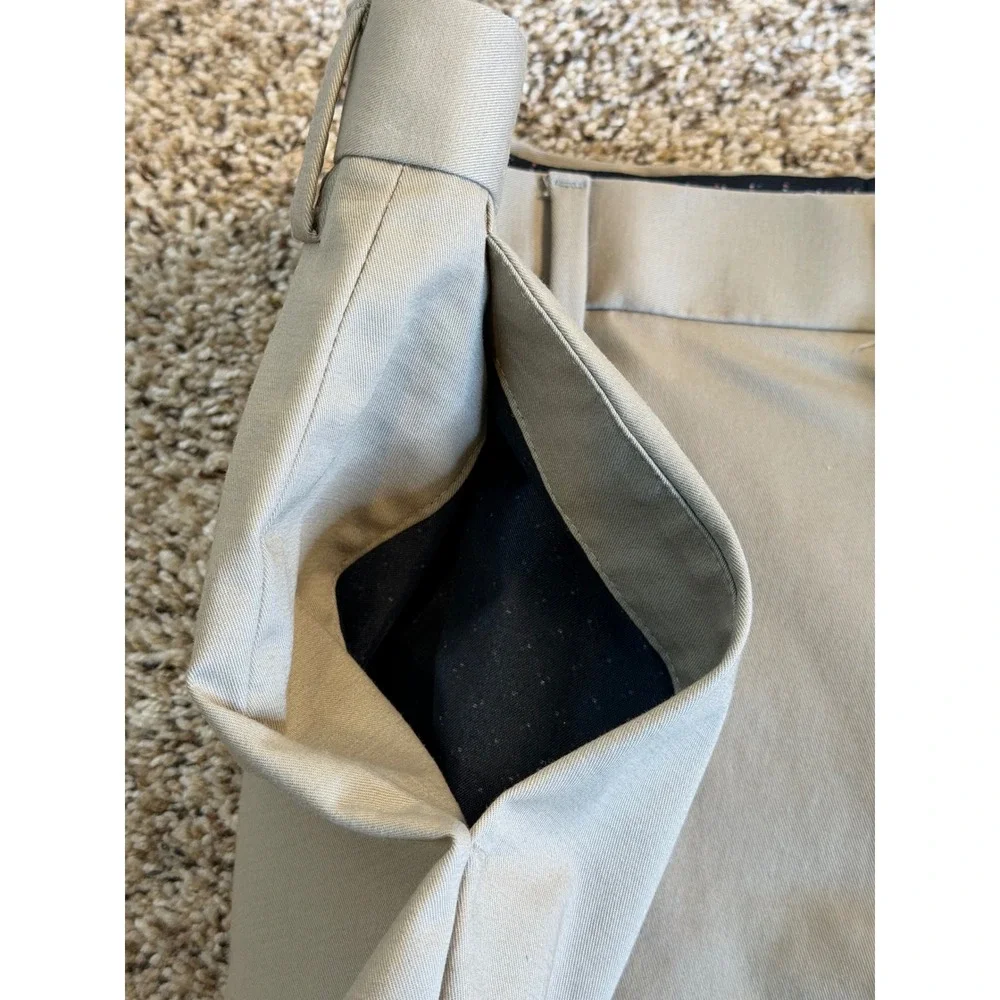 Banana Republic Slim Fit Chino Pants Men 33x32 Tan Khaki Stretch Cotton Trousers